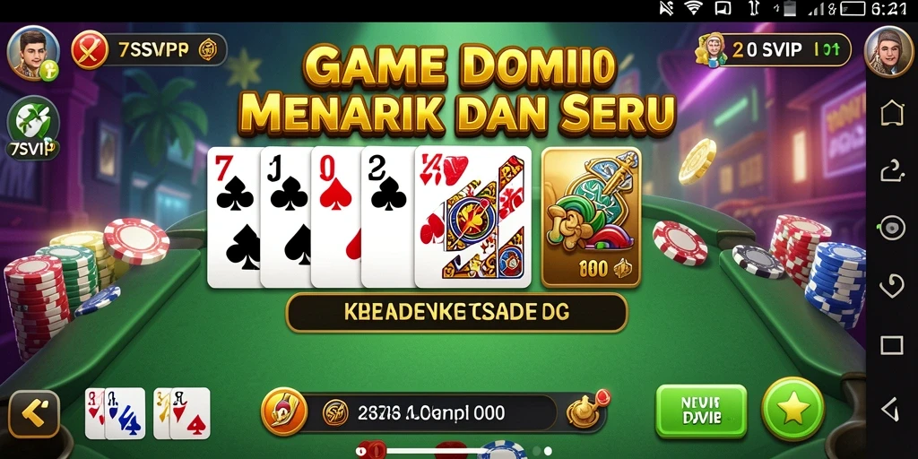 Screenshot gameplay 7SVIP yang menunjukkan keseruan bermain domino.