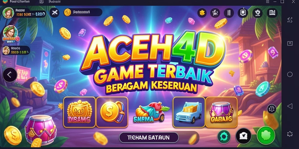 Tampilan gameplay ACEH4D dengan berbagai tema slot yang mengasyikkan.
