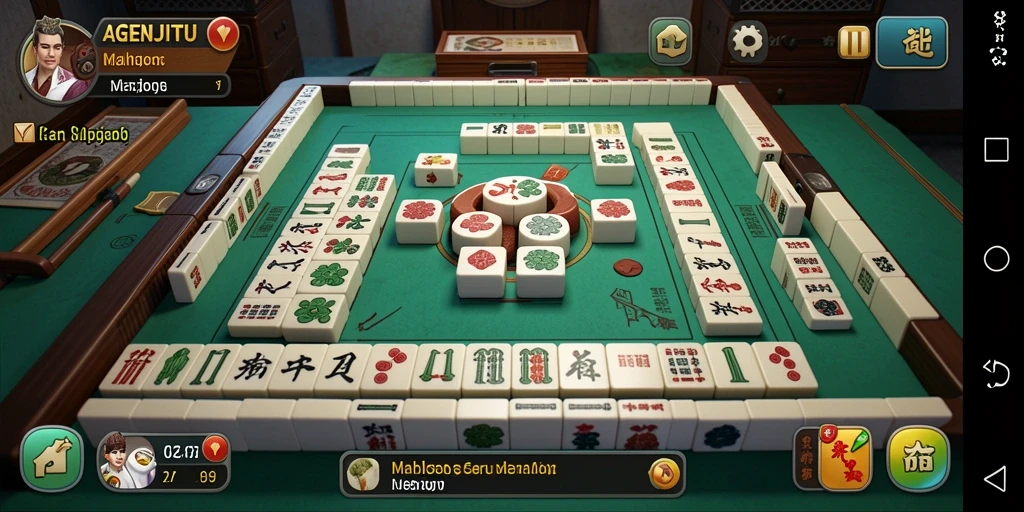 Tampilan gameplay Mahjong yang menarik dalam AGENJITU.
