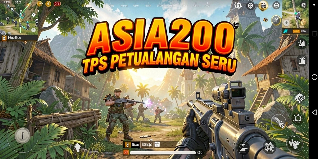 Screenshot utama ASIA200 menampilkan aksi permainan TPS yang mendebarkan.