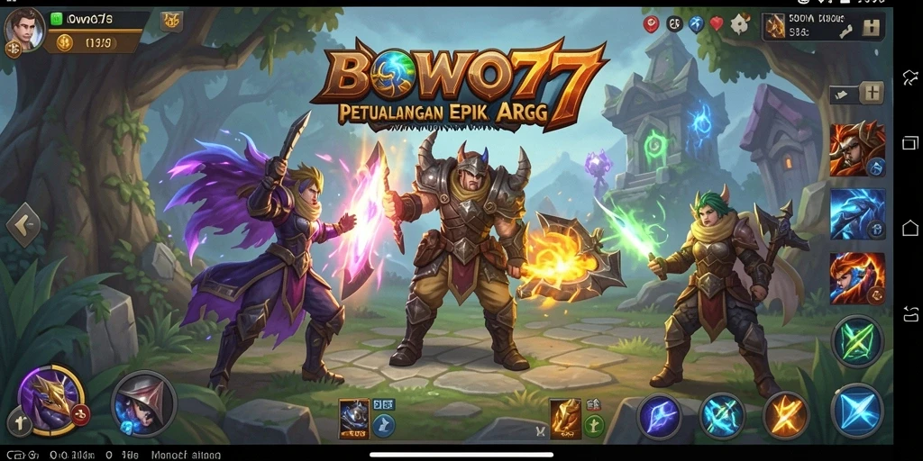 Gameplay seru BOWO77 dengan pertempuran epik.