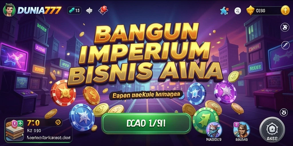 Tampilan menarik gameplay manajemen bisnis di DUNIA777.