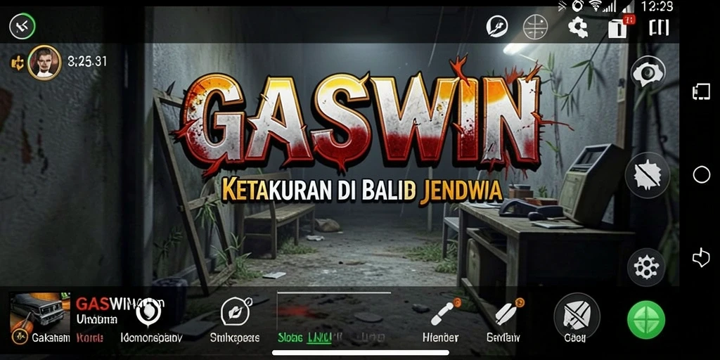 Screenshot GASWIN menunjukkan gameplay horor yang mendebarkan.