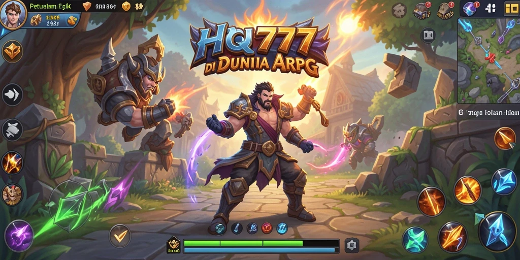 Tampilan gameplay mendebarkan dari HQ777 dengan aksi ARPG yang intens.