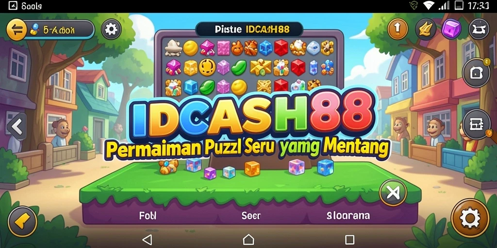 Tampilan gameplay seru IDCASH88 yang menantang dengan banyak puzzle.