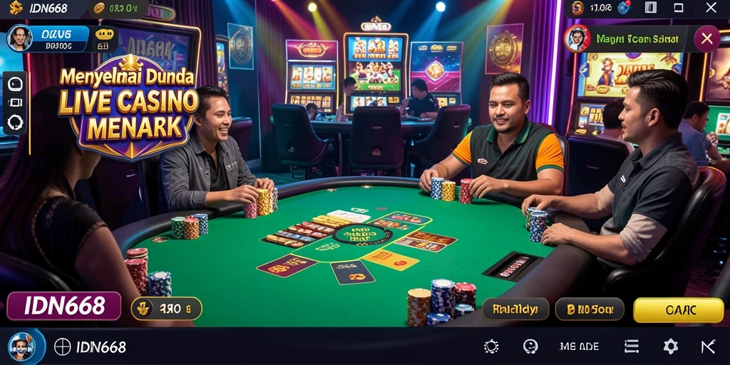 Tampilan gameplay Live Casino yang menegangkan di IDN668.