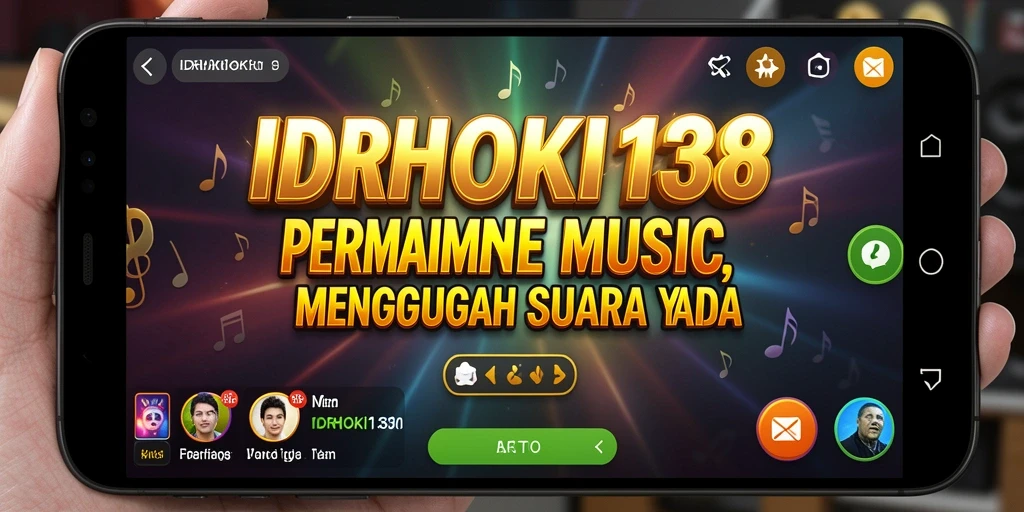 Screenshot utama IDRHOKI138 menunjukkan gameplay musik yang interaktif dan menyenangkan.