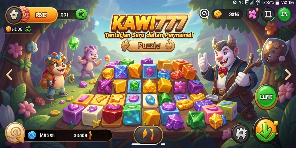 Tampilan gameplay menantang di KAWI777 dengan berbagai teka-teki.