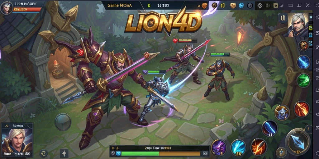 Tampilan menegangkan gameplay MOBA di LION4D.