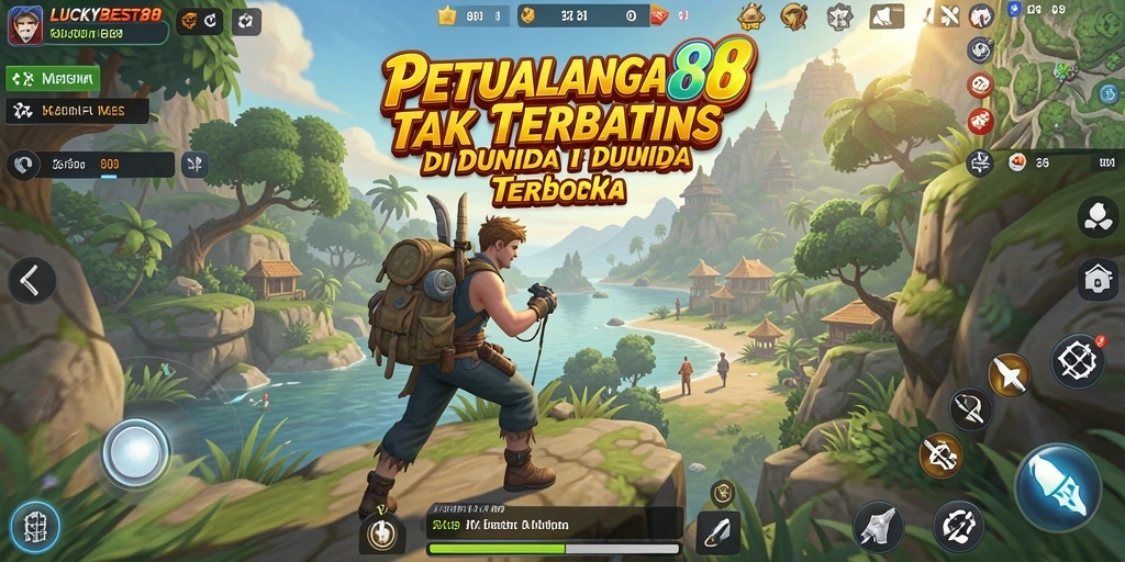 Tampilan gameplay LUCKYBEST88 yang luas dan interaktif di dunia terbuka.