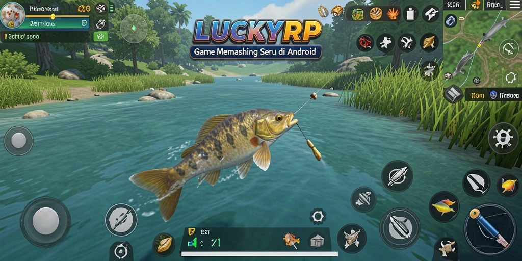 Tampilan gameplay memancing yang seru dan menantang di LUCKYRP.