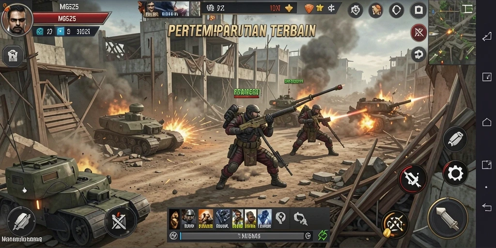 Tampilan gameplay menarik dari MG525 yang penuh strategi.