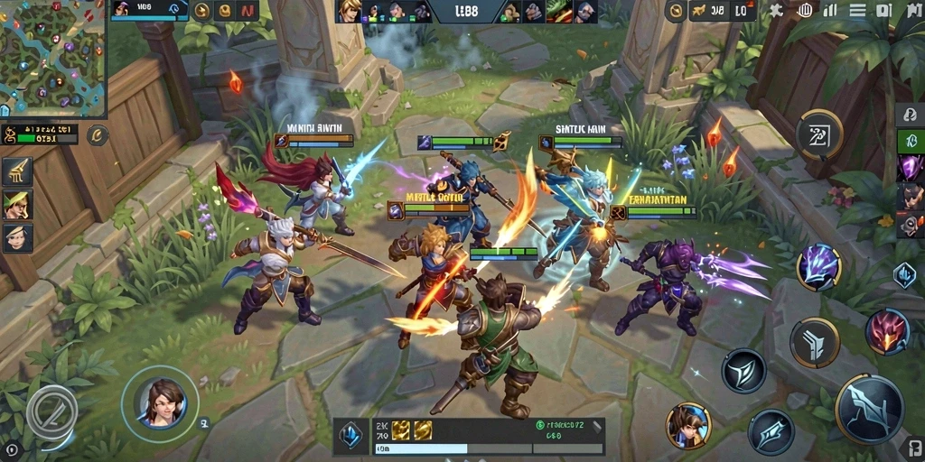 Screenshot gameplay epik MLBB8 di medan perang Battle Royale.