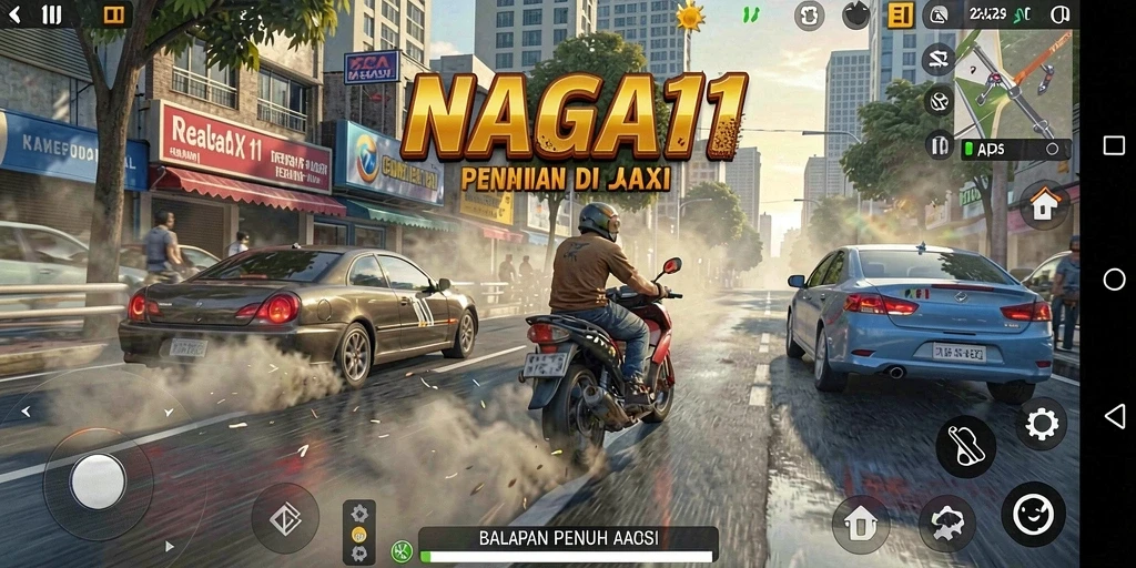 Gameplay Racing NAGA11 dengan grafis yang memukau dan aksi balapan yang seru.