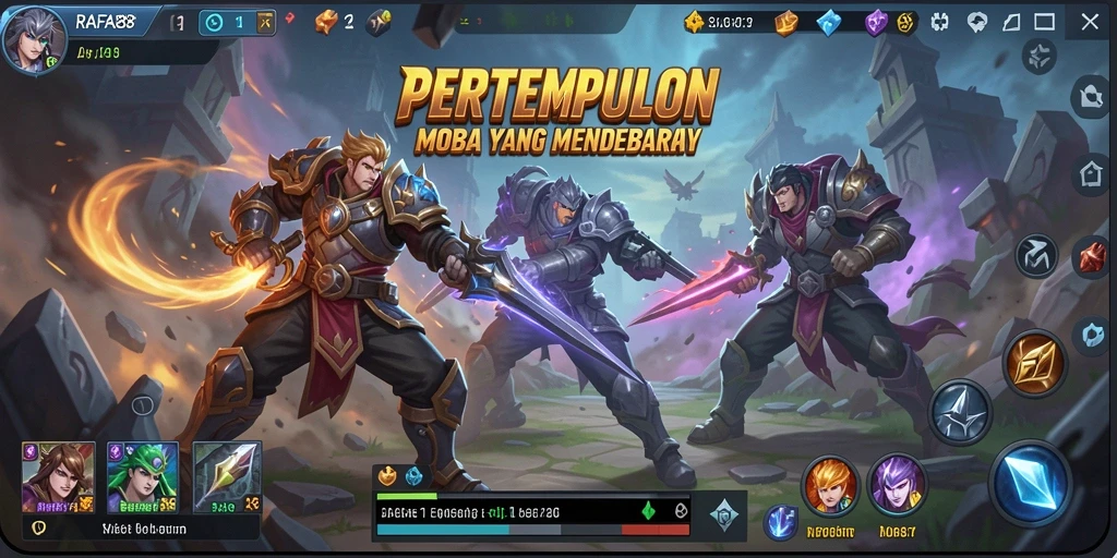 Screenshot gameplay menampilkan aksi pertempuran seru dalam RAFA88.