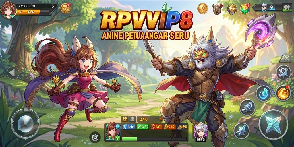 Tampilan epik gameplay RPVIP8 dengan karakter Anime.