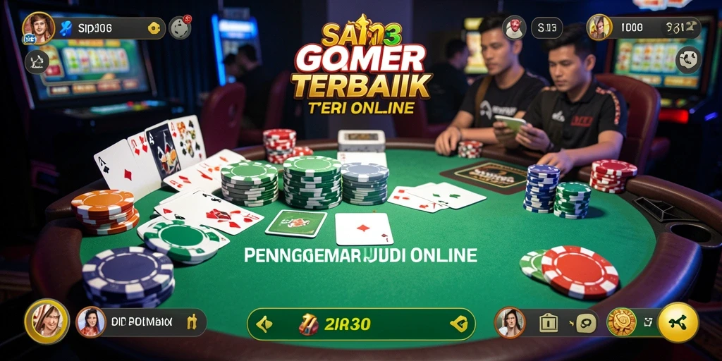 Screenshot gameplay SIP33 menampilkan suasana meja poker yang intens.