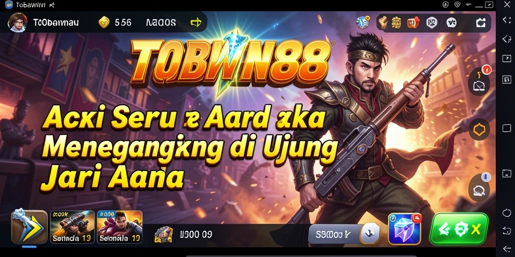Tangkapan layar utama game TOBAWIN88 menampilkan aksi mendebarkan dan gameplay intens.
